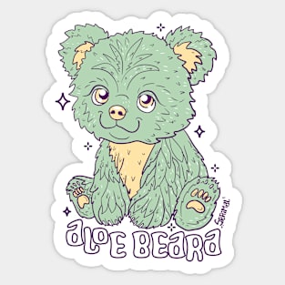 Aloe Beara - Whimsical Aloe Vera Bear Illustration Sticker